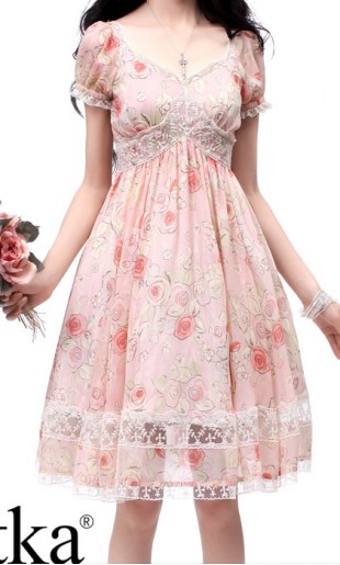 Romantiline pitskaunistustega kleit LA10938J